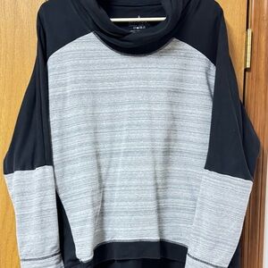 Neon Budda Black and grey cowl neck top Sweatshirt #activewear #gym #Sweatshirt